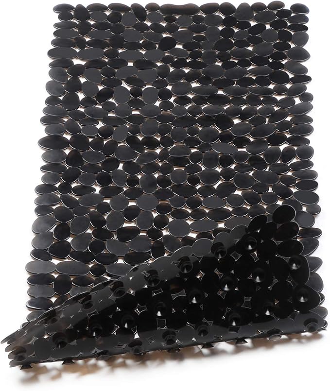 WELTRXE Non Slip Bathtub Mat 35 x 16 Inches Pebbles Shower Mats by WELTRXE