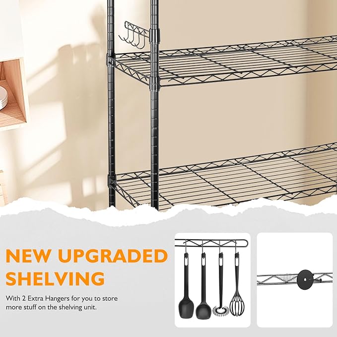6 Tier Storage Shelves with Wheels, 2100lbs Capacity Heavy Duty Shelving Units - Image 6