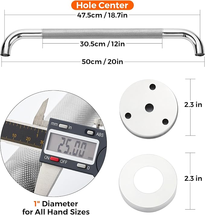 Grab Bars for Shower, 2 Pack 20-Inch Anti Slip Shower Handles for Elderly - Image 4