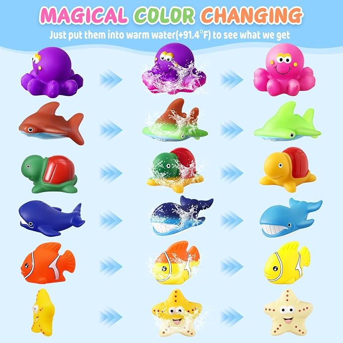 Toddler Stocking Stuffers Color Changing No Hole Bath Toys - Image 2