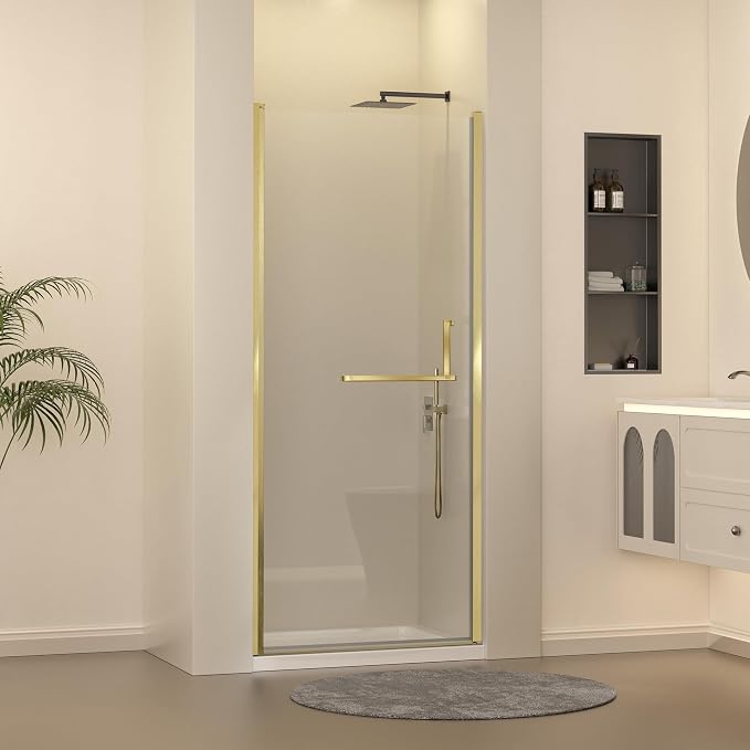 Frameless Pivot Shower Door 33-34" W x 72" H, Pivot Swing Shower Glass Door by FINDEPOT