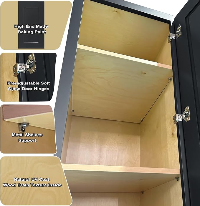 Storage Cabinet, 2 Soft Close Doors, 5 Adjustable Shelves, 2 Portion, - Image 6