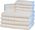 Mosobam Luxury Turkish 12pc XL Towel Set 35X70 16X30 13X13 White 700 GSM Bamboo by Mosobam