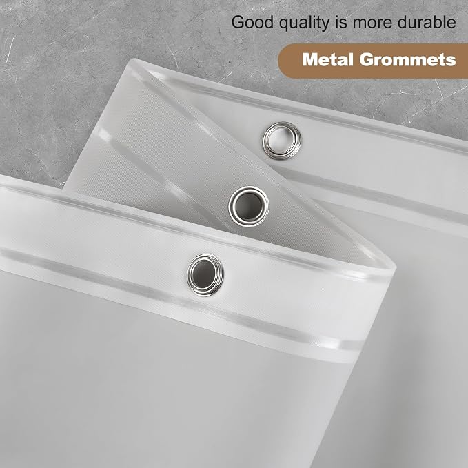 UFRIDAY Grey Shower Curtain Liner Premium PEVA 48 x78 inch, Heavy Duty Shower - Image 5