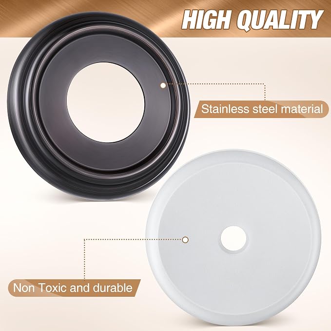 Dreyoo Metal Tub Spout Cover Ring, Bathtub Spout Trim Plate Ring - Image 2