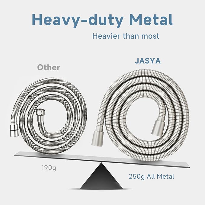 Brushed Nickel Shower Hose Extra Long 304 Stainless Steel Handheld Showerhead - Image 5