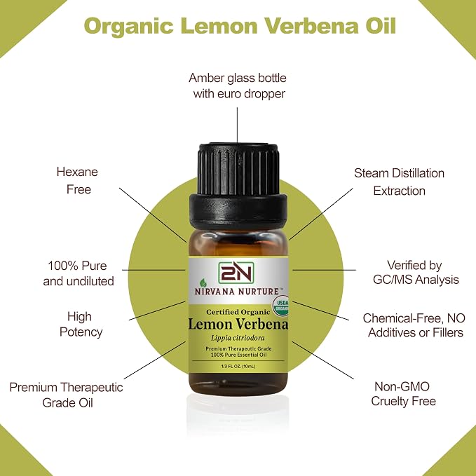 Lemon Verbena Essential Oil USDA Certified Organic, 100% Pure Natural Premium - Image 4