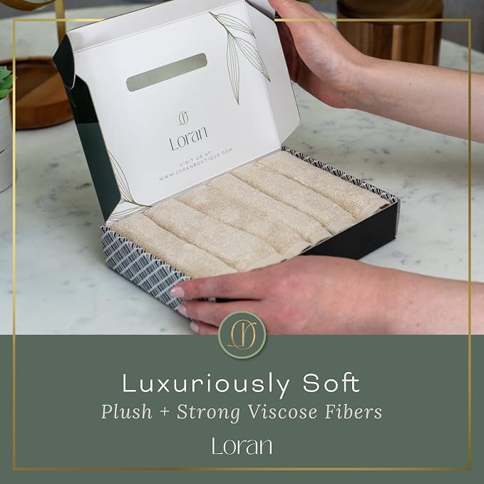 Vanilla Facial Washcloths Set of 6 Soft Cloths 10” x 10” 100% Viscose Derived - Image 4