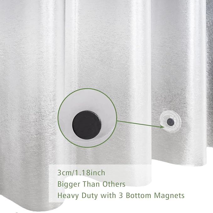 UFRIDAY Extra Long Shower Curtain Liner 84 inch, Heavy Duty White EVA 3D - Image 6