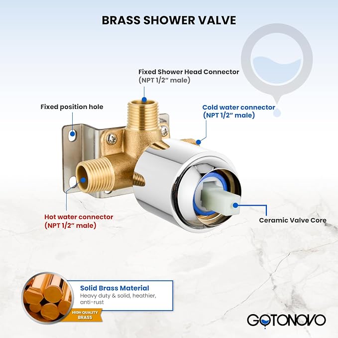 gotonovo Dual 2 in 1 Shower Head Kit High Pressure Combo System Shower Faucet 6 - Image 5