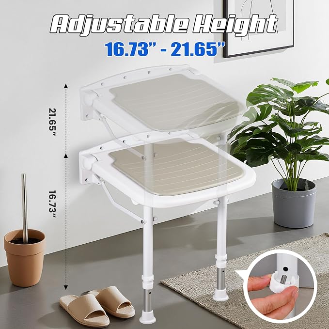 NEWTRY Wall Mounted Shower Seats - Image 4