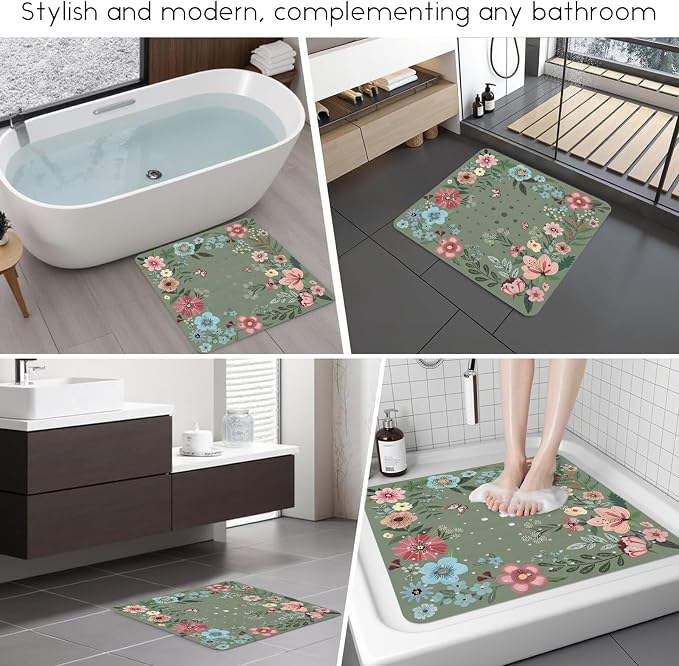 Bathtub Mat Non Slip, Bohemia Square Bath tub Mat Shower Floor Mat - Image 6