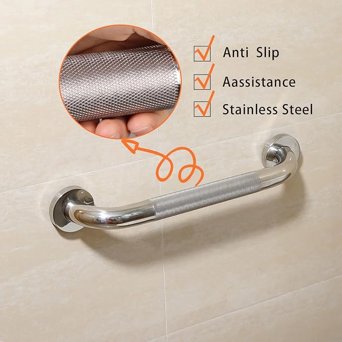 Shower Grab Bar, 2 Pack 24 Inch Bathroom Grab Bar, 304 Stainless Steel 1.25" - Image 4