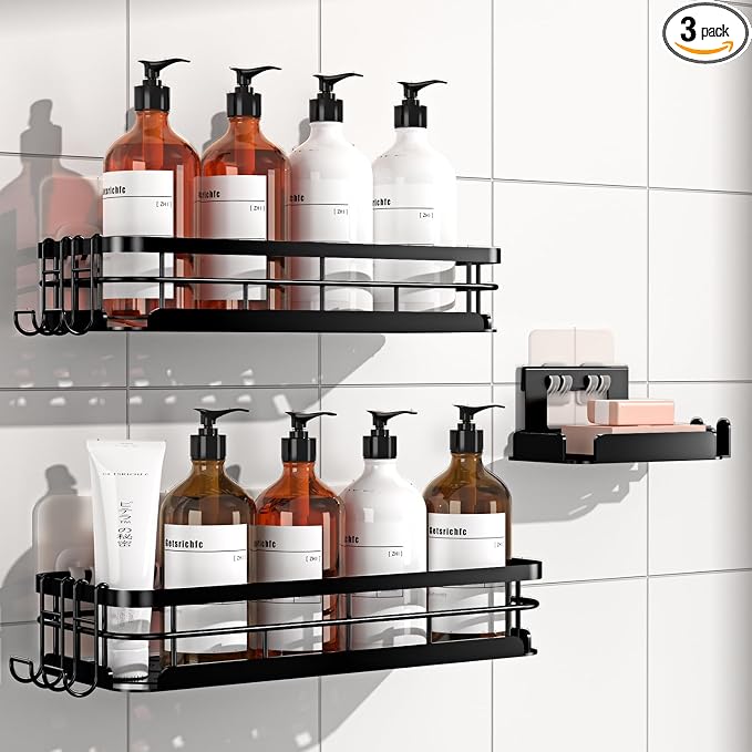 Large Capacity Shower Caddy, Heavy-Duty Adhesive Shower Organizers by QualityHomeLife