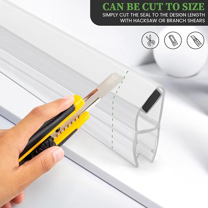 Bathroom Shower Glass Door Side Seal Strips, Length 78 Inch 2PCS Transparent - Image 5