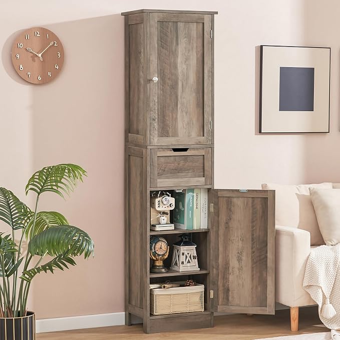 Iwell 67" Tall Storage Cabinet, Narrow Storage Cabinet - Image 9