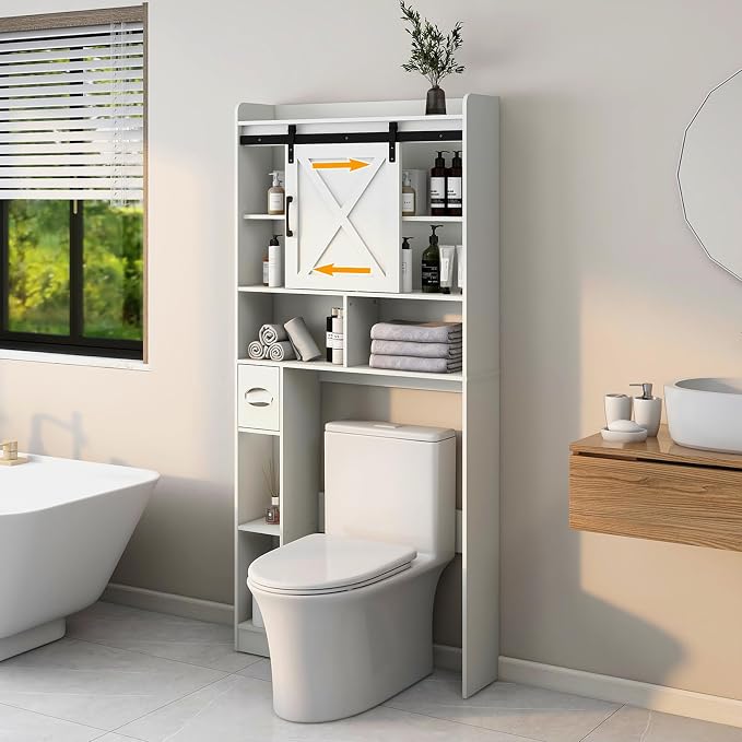 Vabches Over The Toilet Storage Cabinet, Farmhouse Storage Cabinet Over Toilet - Image 6