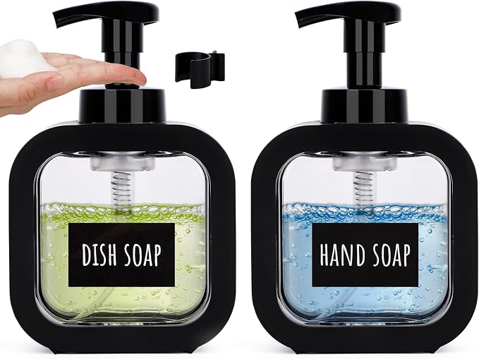 Segbeauty 10.1oz Black Foaming Soap Dispenser, Empty Bathroom Shampoo Body Wash by Segbeauty