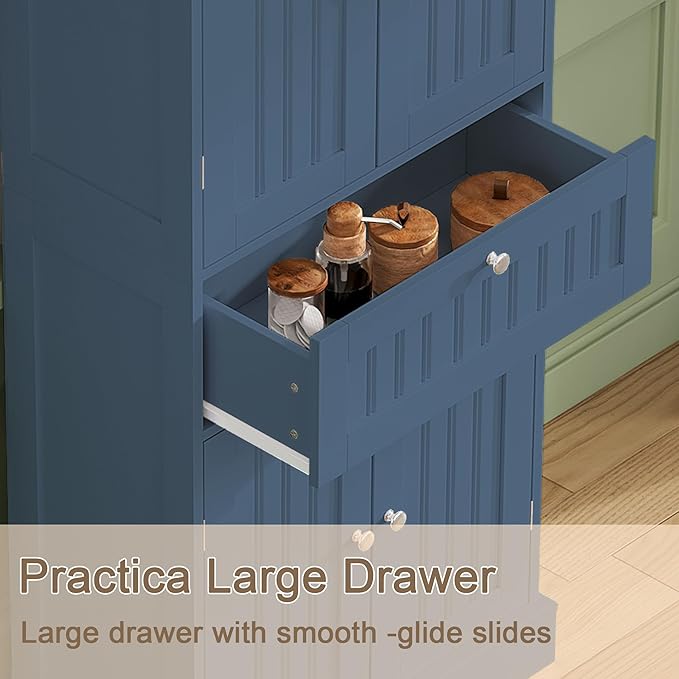ChooChoo 51" H Tall Bathroom Floor Cabinet, Modern Bathroom Storage Cabinet - Image 6