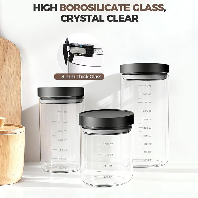 Danbark Set of 4 30oz Airtight Glass Storage Canisters - Image 6