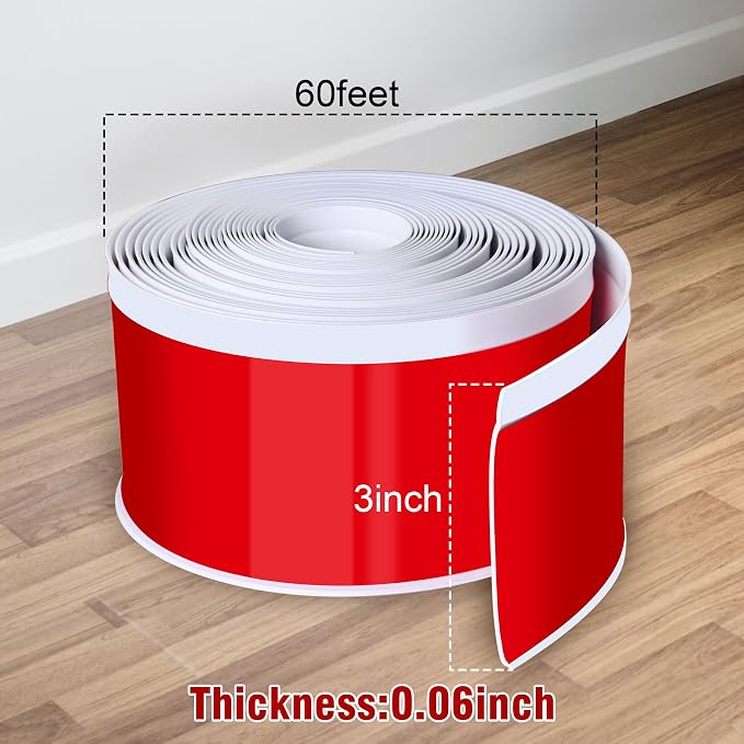 Vinyl Baseboard Molding Trim 3 Inch x 60 Feet Peel and Stick Baseboard Trim - Image 2
