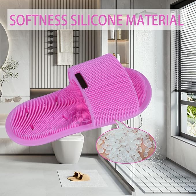 Shower Foot Scrubber with Non-Slip Suction Cups, Silicone Bristle Shower Foot - Image 2