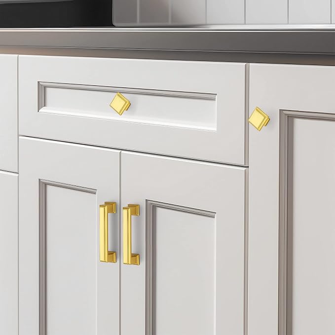 Ravinte Hardware 10 Pack Kitchen Cabinet Pulls Square Drawer Single Hole - Image 6