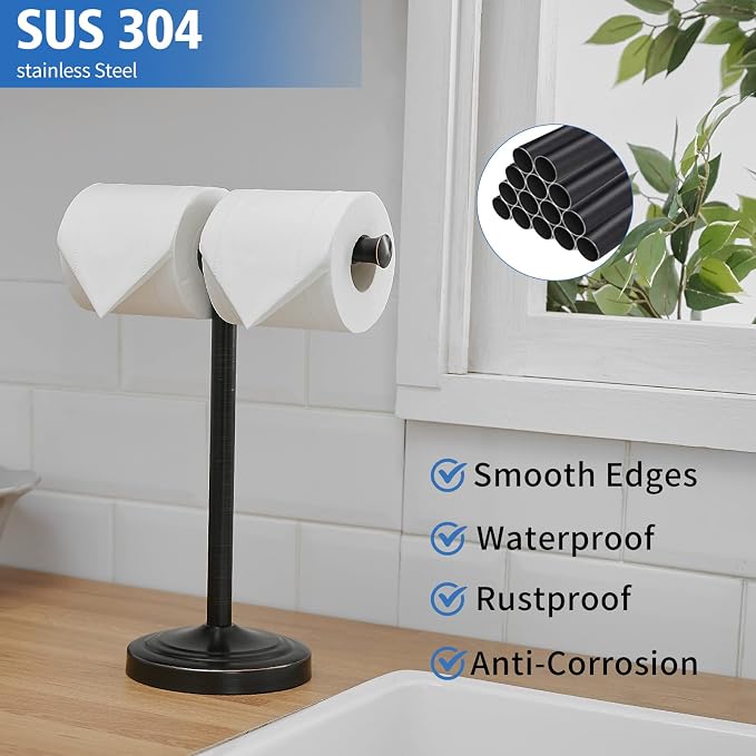 RUMOSE 13 Inch Oil Rubbed Bronze Towel Stand Hand Towel Holder Bathroom Kitchen - Image 6