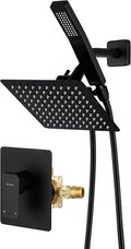 All Metal Shower Faucet Set, Dual Square Shower Head System by G-Promise