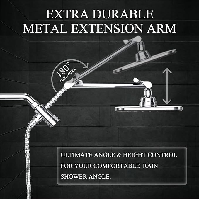 Veken Wide High Pressure Rain Shower Head - Image 4