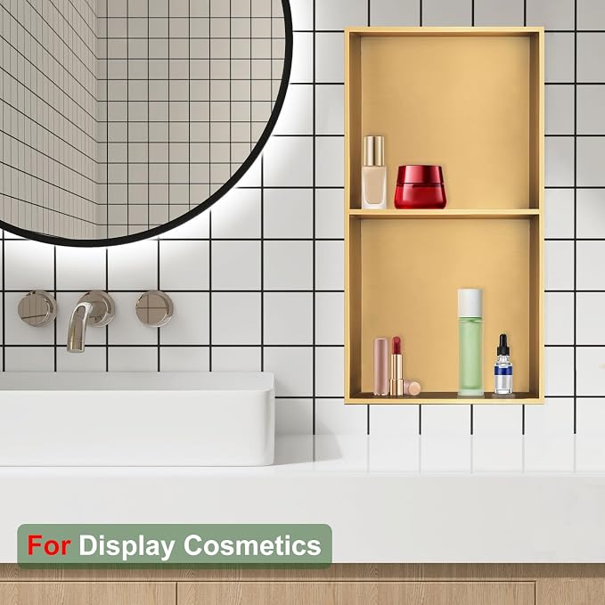 Shower Niche, 12 * 24 Stainless Steel Elegant Bathroom Niche, No Tile Needed - Image 3