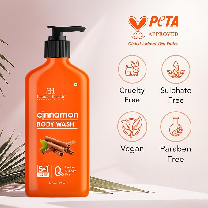 Botanic Hearth Cinnamon Body Wash – Invigorating 5-in-1 Shower Gel - Image 3