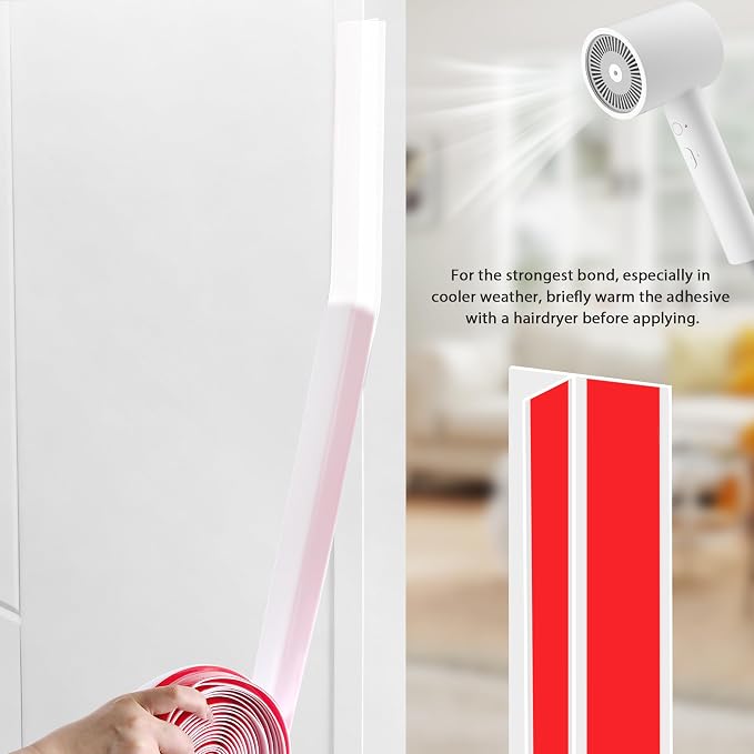 20Ft T-Shaped Door Draft Stopper, Silicone Weather Stripping Seal Tape - Image 5