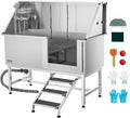 VEVOR Stainless Steel Dog Washing Station, 62 inch Pet Grooming Tub w/Stairs by VEVOR