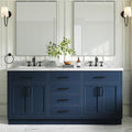ARIEL Double Vanity 73" Midnight Blue, 1.5" Edge Italian Carrara Marble by Ariel