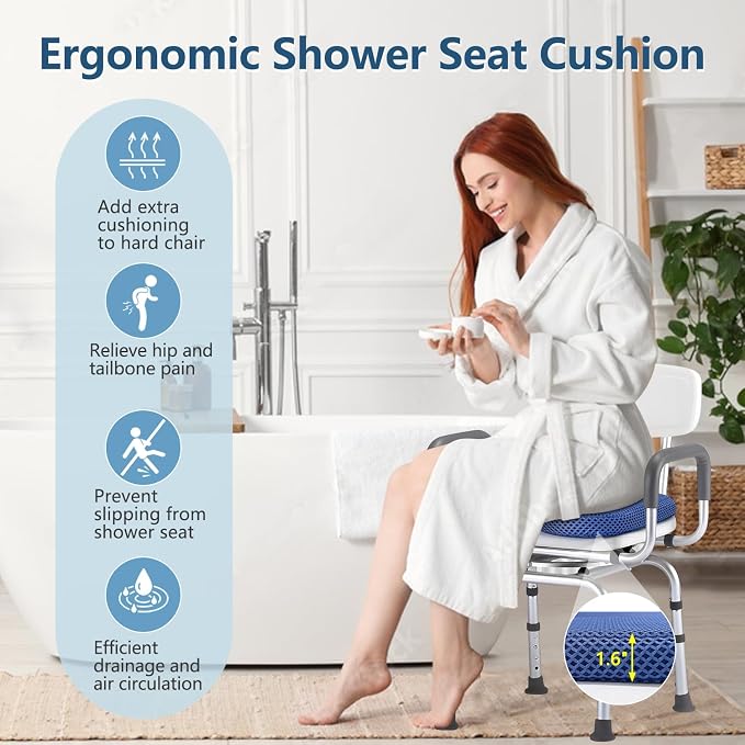 Shower Seat Cushion for Shower Bench, U Shape Shower Chair Cushion Pillow for - Image 2