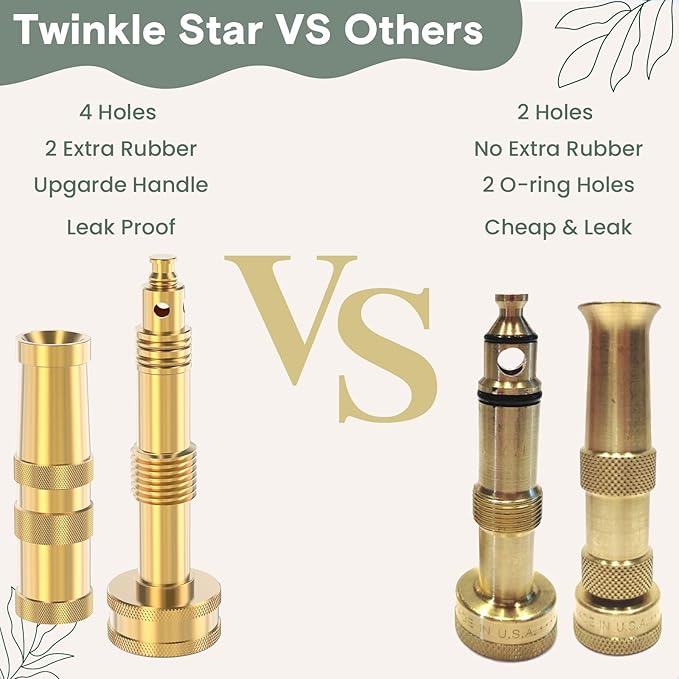 Twinkle Star High Pressure Hose Nozzle, Garden Hose Nozzle, 3/4” GHT Hose - Image 3