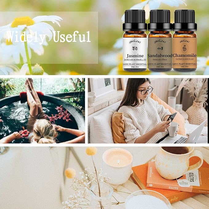 yethious Jasmine Chamomile Sandalwood Essential Oil Set Organic 100% Pure 3 - Image 7
