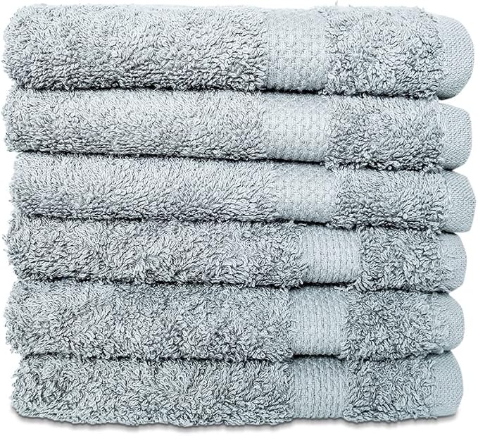 Hencely Premium 6-Pack Washcloths 12x12 Inches Soft Turkish Cotton High by HENCELY