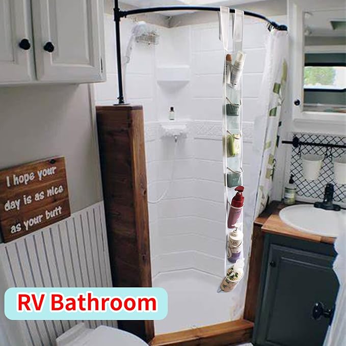 Mesh Shower Caddy Hanging, 7 Pocket Organizer, Premium Polyester, Lightweight - Image 4
