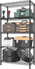 5 Tier Heavy Duty Adjustable Storage Shelf Organizer Storage Metal Shelves by Golpart