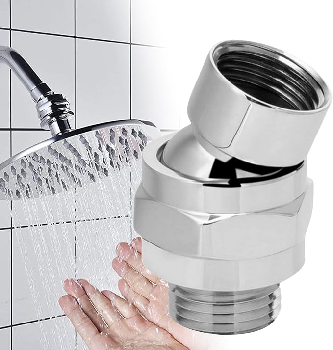 EMVANV Shower Head Swivel Ball Adapter, All Metal Adjustable Shower Arm - Image 2