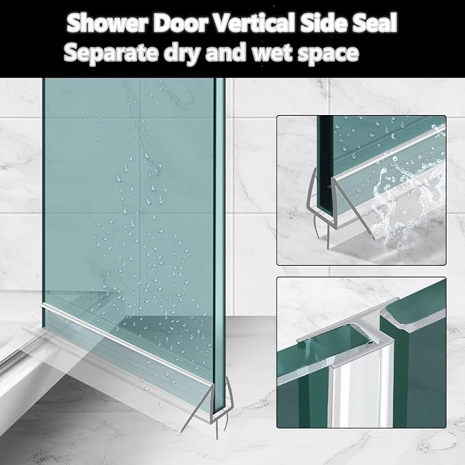 Shower Door Bottom&Side Seal Set 3PCS, to Stop Water Leaks - Image 7