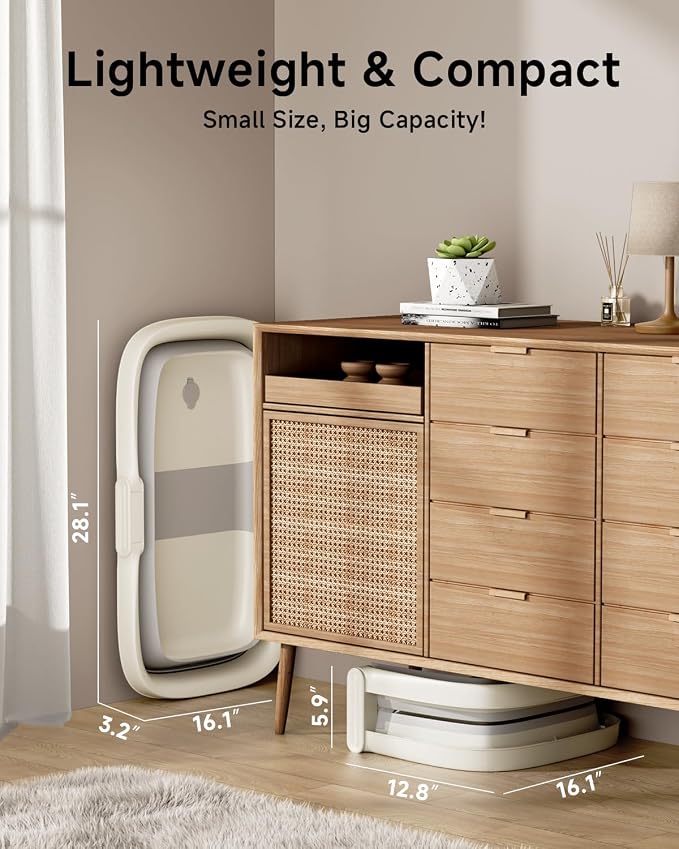 Collapsible Baby Bathtub, Large Infant Bath Tub - Image 4