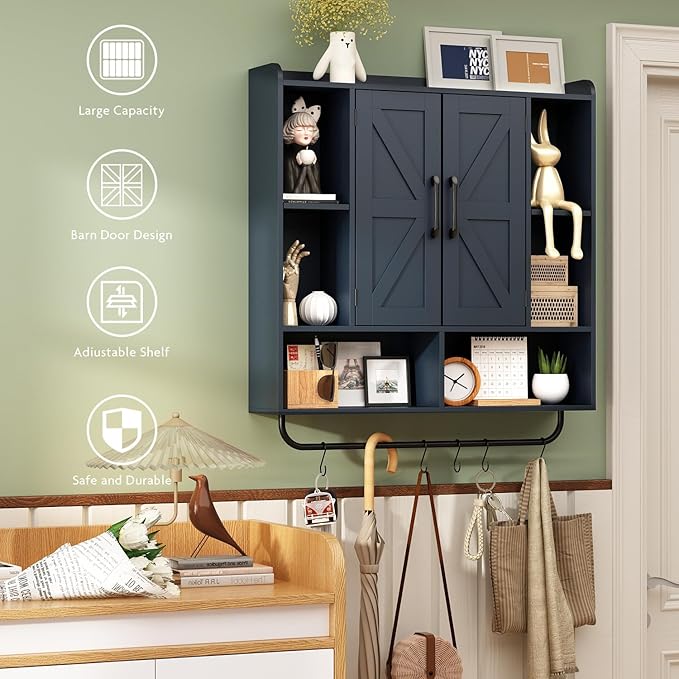 RUSTOWN Rustic Wood Wall Bathroom Cabinet, Farmhouse Medicine Cabinet Wall - Image 3