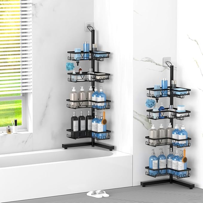 KEGII Corner Shower Caddy Standing – 4-Tier Shower Shelf Organizer - Image 6