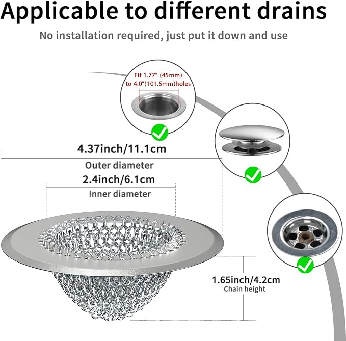 Shower Drain Hair Catcher, Fast Drainage Bathtub Drain Hair Catcher, Easy Clean - Image 4