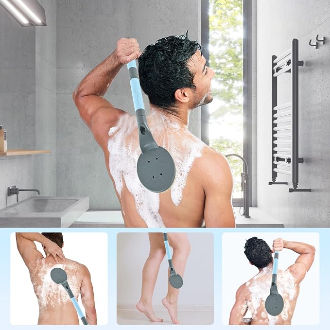 Back Scrubber Anti Slip for Shower, 21.7” Detachable Back Bath Brush for Shower - Image 4
