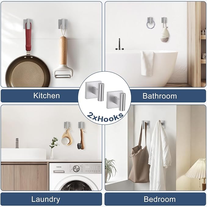 TURS Brushed Nickel 5-Pieces Bathroom Hardware Set SUS304 Stainless Steel Towel - Image 5