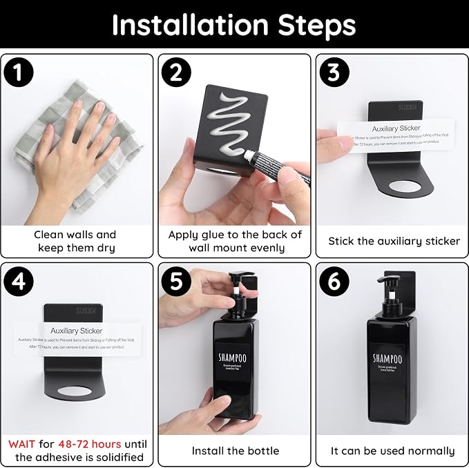Segbeauty Stainless Adhesive Bottle Holder, Dia 1.1in 2.8cm Lotion Bottle Wall - Image 4